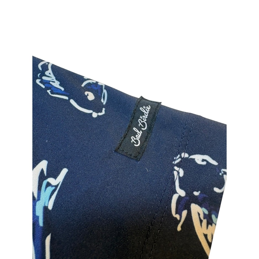Bad Birdie Polo Shirt Medium Navy Blue Koi Fish Print Performance Golf Mens - Picture 4 of 8
